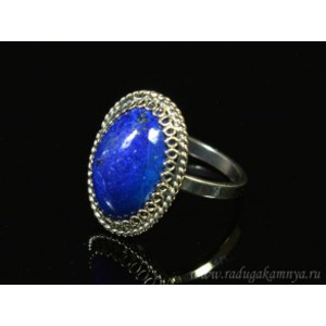 Кольцо лазурит овал, 12*19мм
