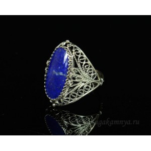 Кольцо лазурит 15*25мм