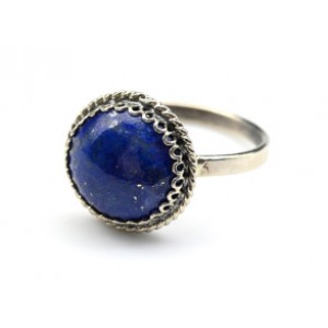 Кольцо лазурит "Круг" 14мм
