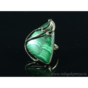 Кольцо малахит уральский 25*36мм