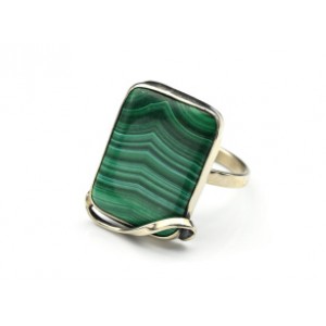 Кольцо малахит 16*23мм