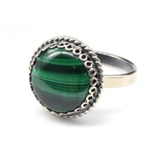 Кольцо малахит круг 14мм Кольцо малахит круг 14мм
