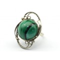Кольцо малахит 19*27мм