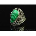 Кольцо малахит 16*27мм