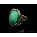 Кольцо малахит 13*19мм.