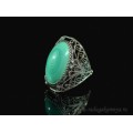 Кольцо малахит казахстанский " Овал " 17*30мм