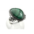 Кольцо малахит "Грация" 18*23мм