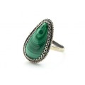 Кольцо малахит "Капля" 13*22мм