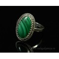 Кольцо малахит овал 13*18мм