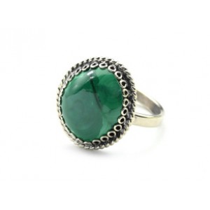 Кольцо малахит 14*16мм