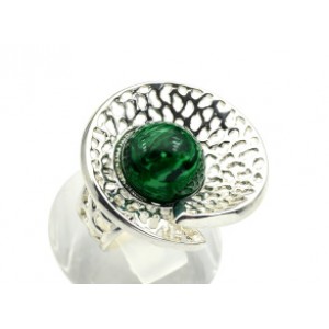 Кольцо С 925 с малахитом искусственным "улитка" 26мм -17, 6,84гр (иск.)
