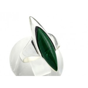 Кольцо С 925 с малахитом искусственным рис 7*27мм , 3,9гр (иск.)