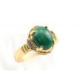 Кольцо "Овал" с малахитом и стразами