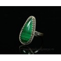 Кольцо малахит " Капля " 11*18мм Кольцо малахит " Капля " 11*18мм