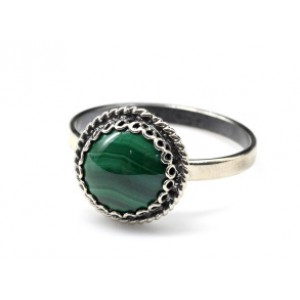 Кольцо малахит круг 12мм Кольцо малахит круг 12мм