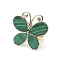 Кольцо малахит "Бабочка", 24*21мм. Кольцо малахит "Бабочка", 24*21мм.