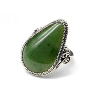 Кольцо нефрит " Капля " 21*32мм