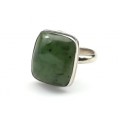 Кольцо нефрит " Прямоугольник " 14*17мм
