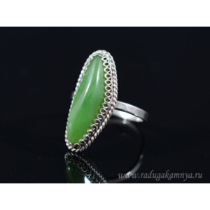 Кольцо нефрит " Грация " 11*24мм