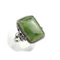 Кольцо нефрит " Прямоугольник " 18*24мм