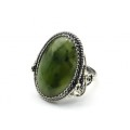 Кольцо нефрит "Овал" 17*25мм