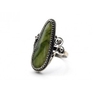 Кольцо нефрит "Капля" 12*32мм