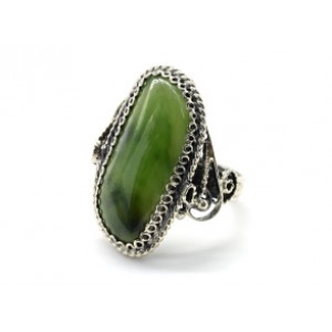 Кольцо нефрит "Грация" 14*26мм