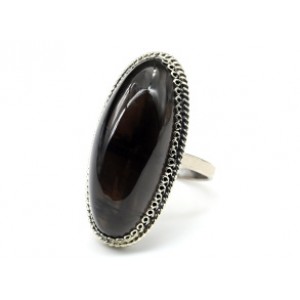 Кольцо обсидиан " Овал " 23*28мм