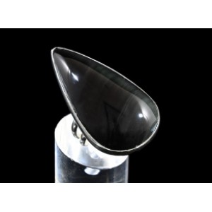 Кольцо с обсидианом радужным " Капля " 24*44мм