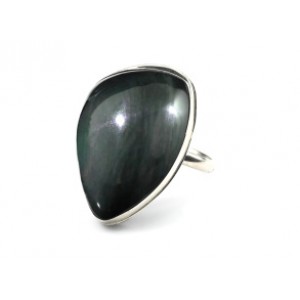 Кольцо с обсидианом радужным " Грация " 21*31мм