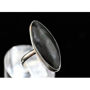 Кольцо с обсидианом радужным " Рис " 11*27мм.