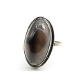Кольцо обсидиан " Овал " 16*27мм