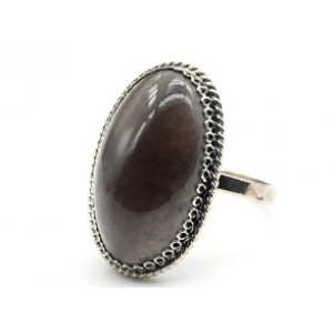 Кольцо обсидиан " Овал " 17*26мм