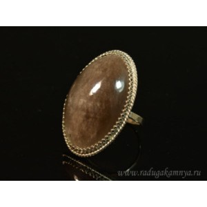 Кольцо обсидиан овал 21*33мм