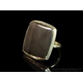 Кольцо обсидиан "Прямоугольник" 24*26мм