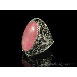 Кольцо родонит "Орлец" 17*29мм р-р 18