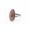 Кольцо родонит " Орлец " капля 10*18мм.