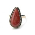 Кольцо родонит " Капля " 14*24мм