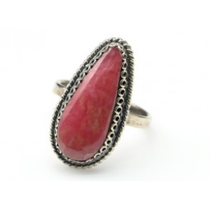 Кольцо родонит "Орлец " капля 12*22мм.