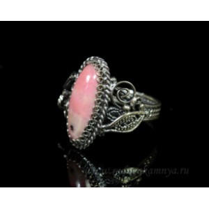 Кольцо родонит 9*19мм.