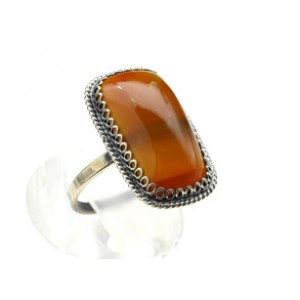 Кольцо сердолик "Прямоугольник" 15*24мм