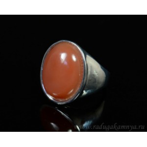 Кольцо с сердоликом овал 18*22мм в ювелирном сплаве. (иск.)