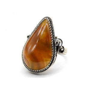Кольцо сердолик "Капля" 23*36мм.
