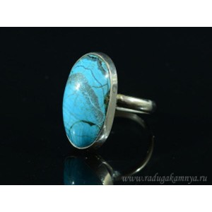 Кольцо хризоколла " Овал " 14*24мм. Кольцо хризоколла " Овал " 14*24мм.