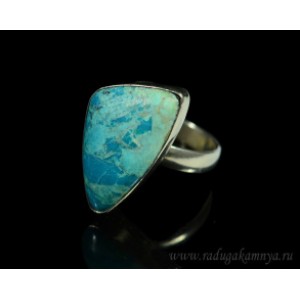 Кольцо с хризоколлой " Грация " 16*25мм