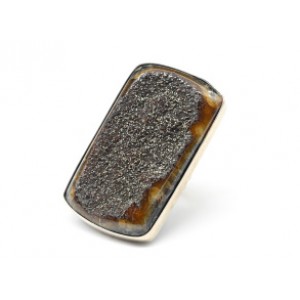 Кольцо симбирцит " Прямоугольник " 27*46мм