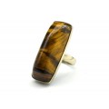 Кольцо с тигровым глазом " Прямоугольник " 14*37мм
