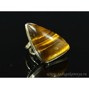 Кольцо тигровый глаз " Грация " 26*43мм