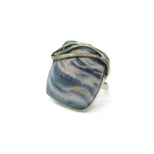 Кольцо флюорит " Прямоугольник " 27*29мм