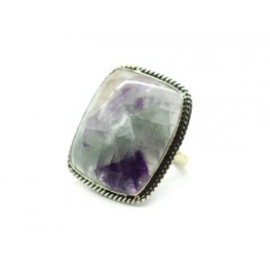 Кольцо флюорит " Прямоугольник " 27*31мм